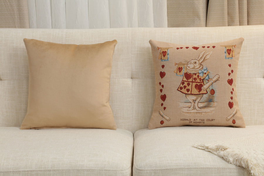 Heart Rabbit Alice In Wonderland I French Tapestry Cushion