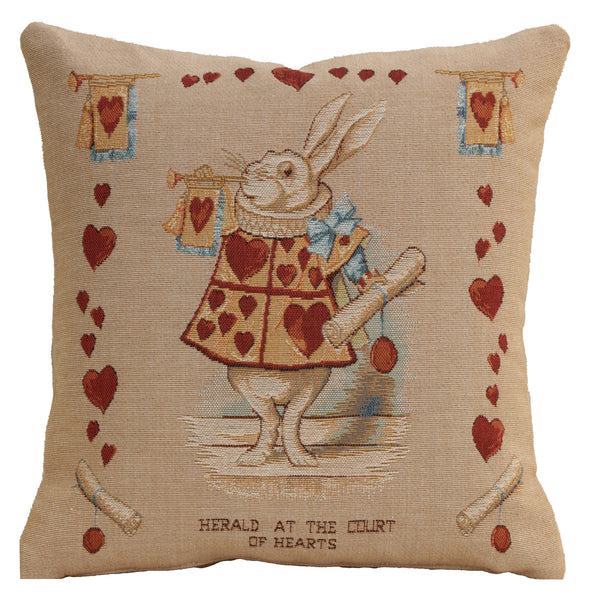 Heart Rabbit Alice In Wonderland I French Tapestry Cushion