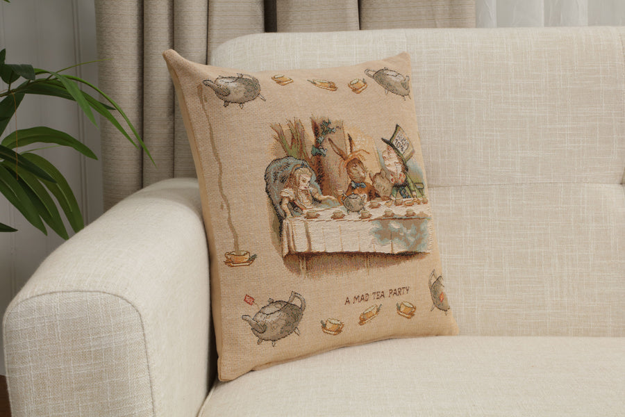The Tea Party Alice In Wonderland I French Tapestry Cushion