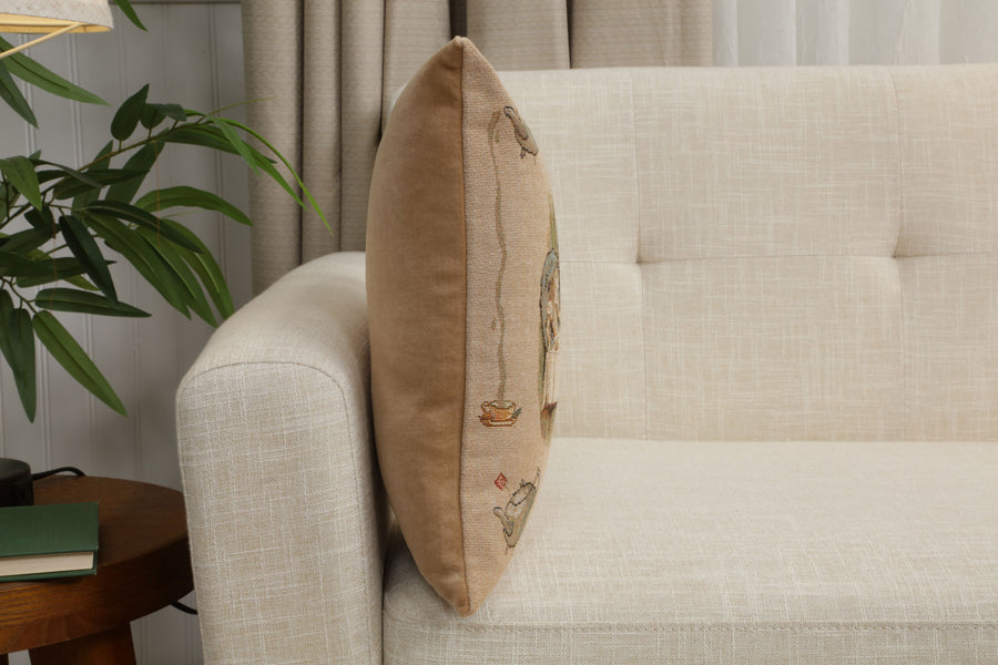 The Tea Party Alice In Wonderland I French Tapestry Cushion