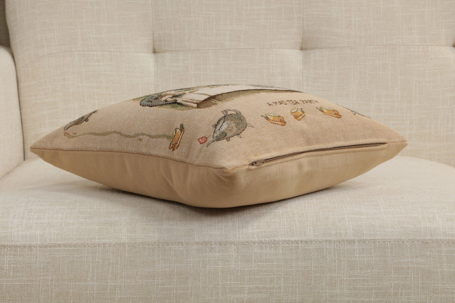 The Tea Party Alice In Wonderland I French Tapestry Cushion