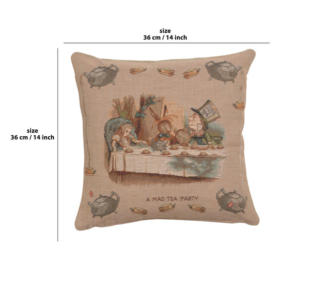 The Tea Party Alice In Wonderland I French Tapestry Cushion