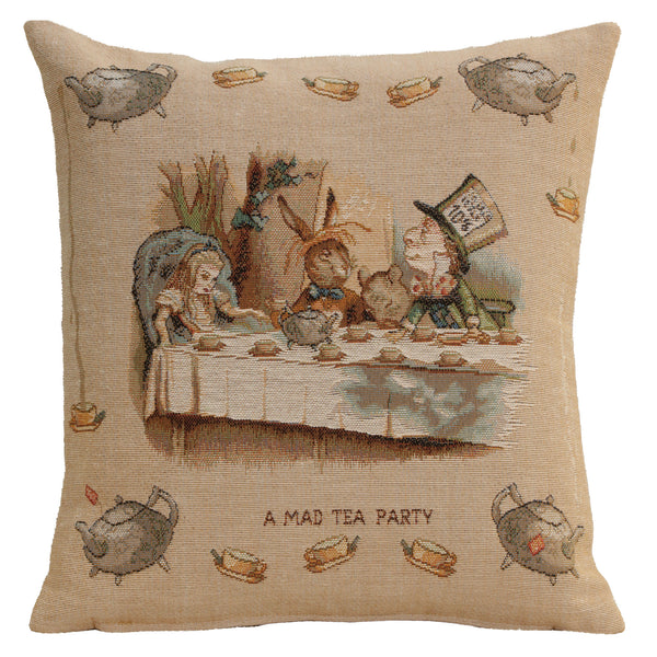 The Tea Party Alice In Wonderland I French Tapestry Cushion