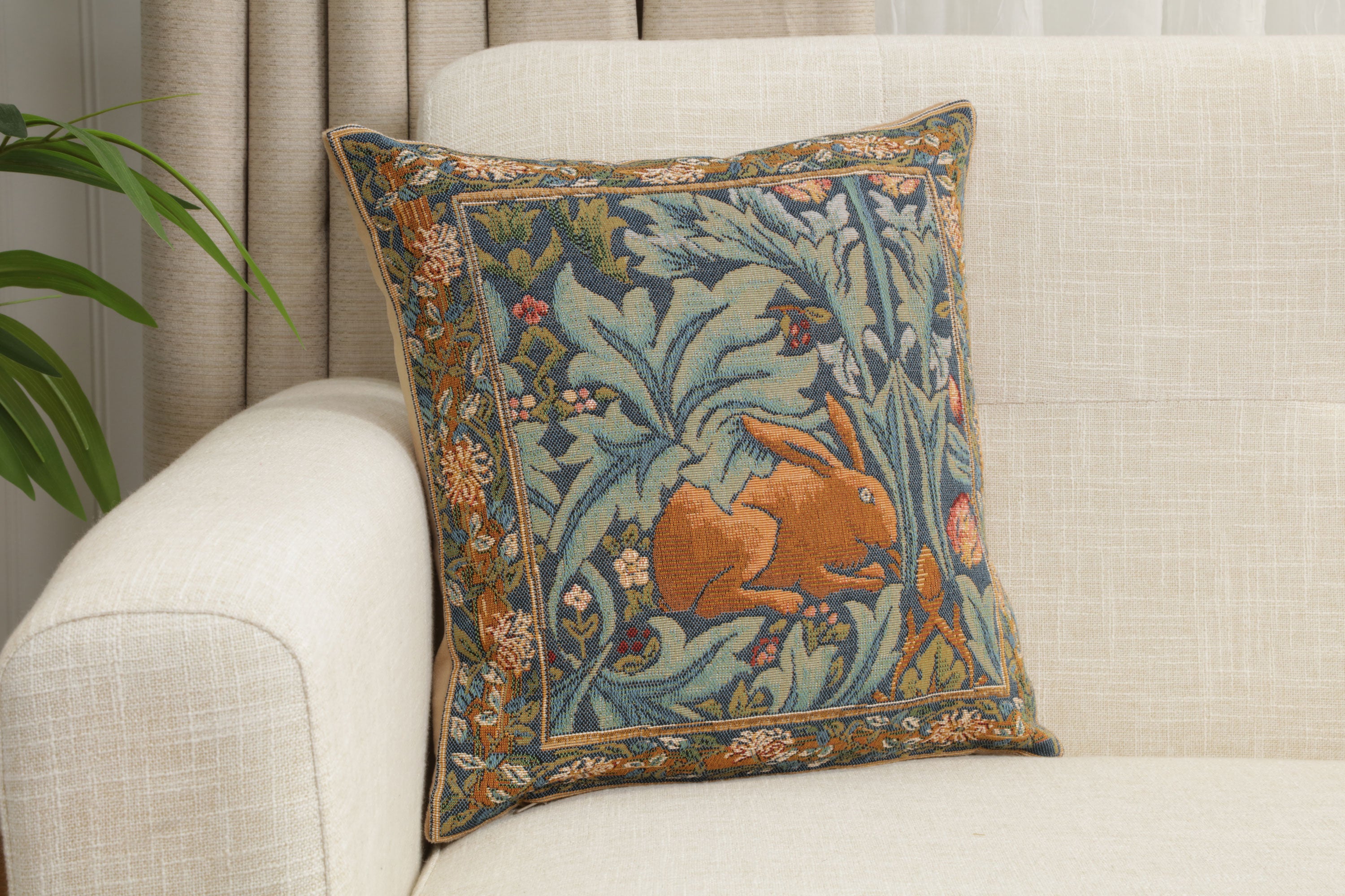 Brother Rabbit French Tapestry Cushion