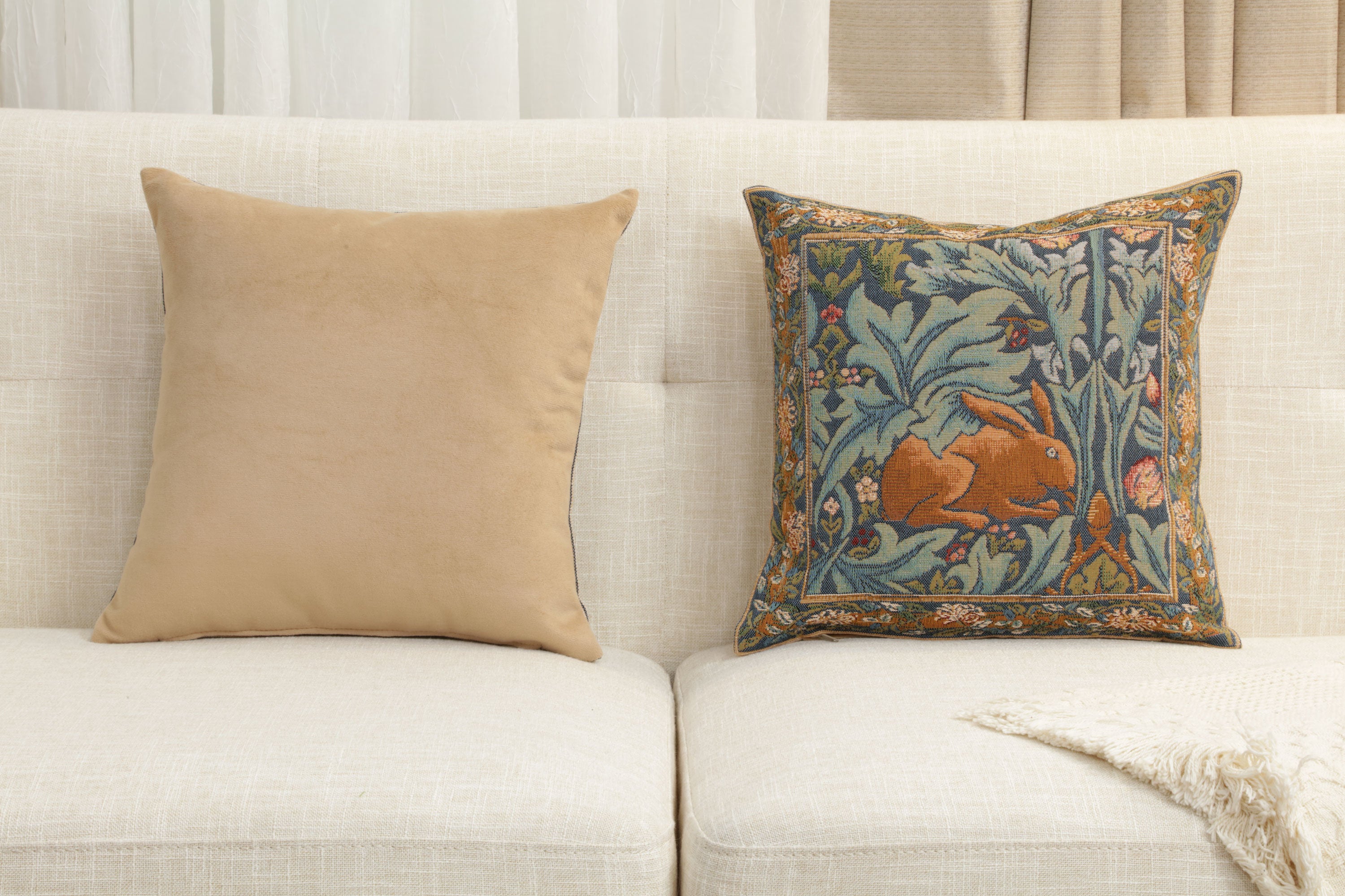 Brother Rabbit French Tapestry Cushion