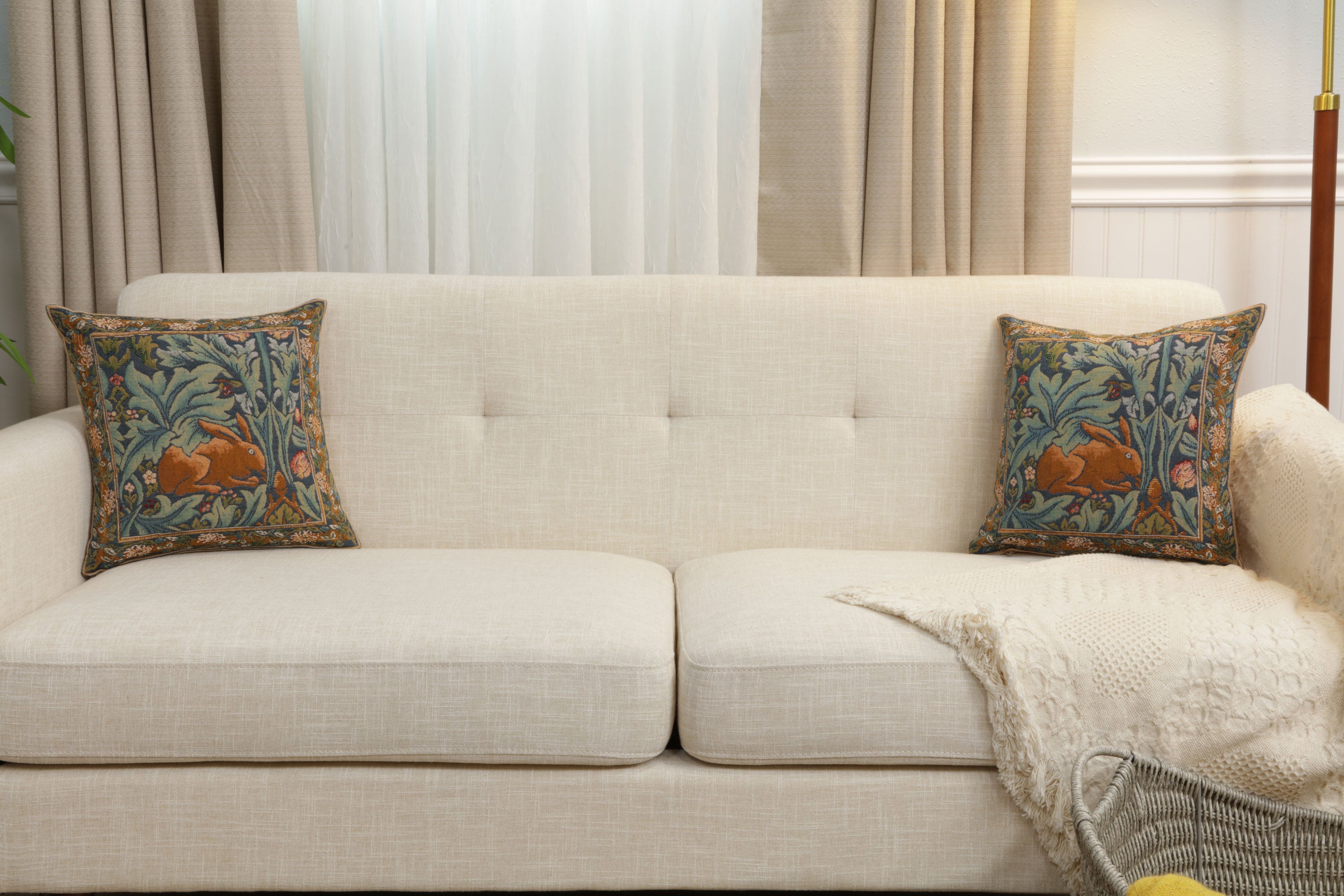 Brother Rabbit French Tapestry Cushion