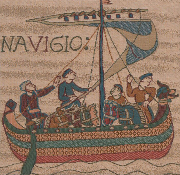 Bayeux The Boat French Tapestry Cushion