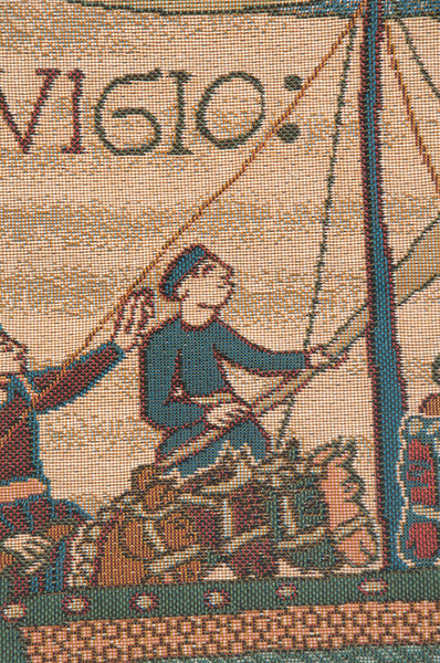 Bayeux The Boat French Tapestry Cushion