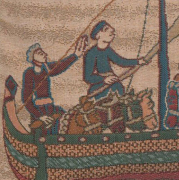 Bayeux The Boat French Tapestry Cushion