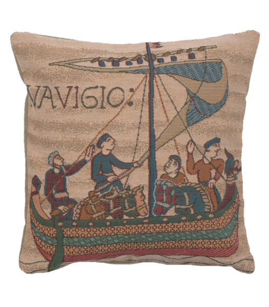 Bayeux The Boat French Tapestry Cushion