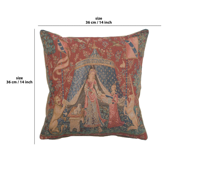 A Mon Seul Desir III Small French Tapestry Cushion