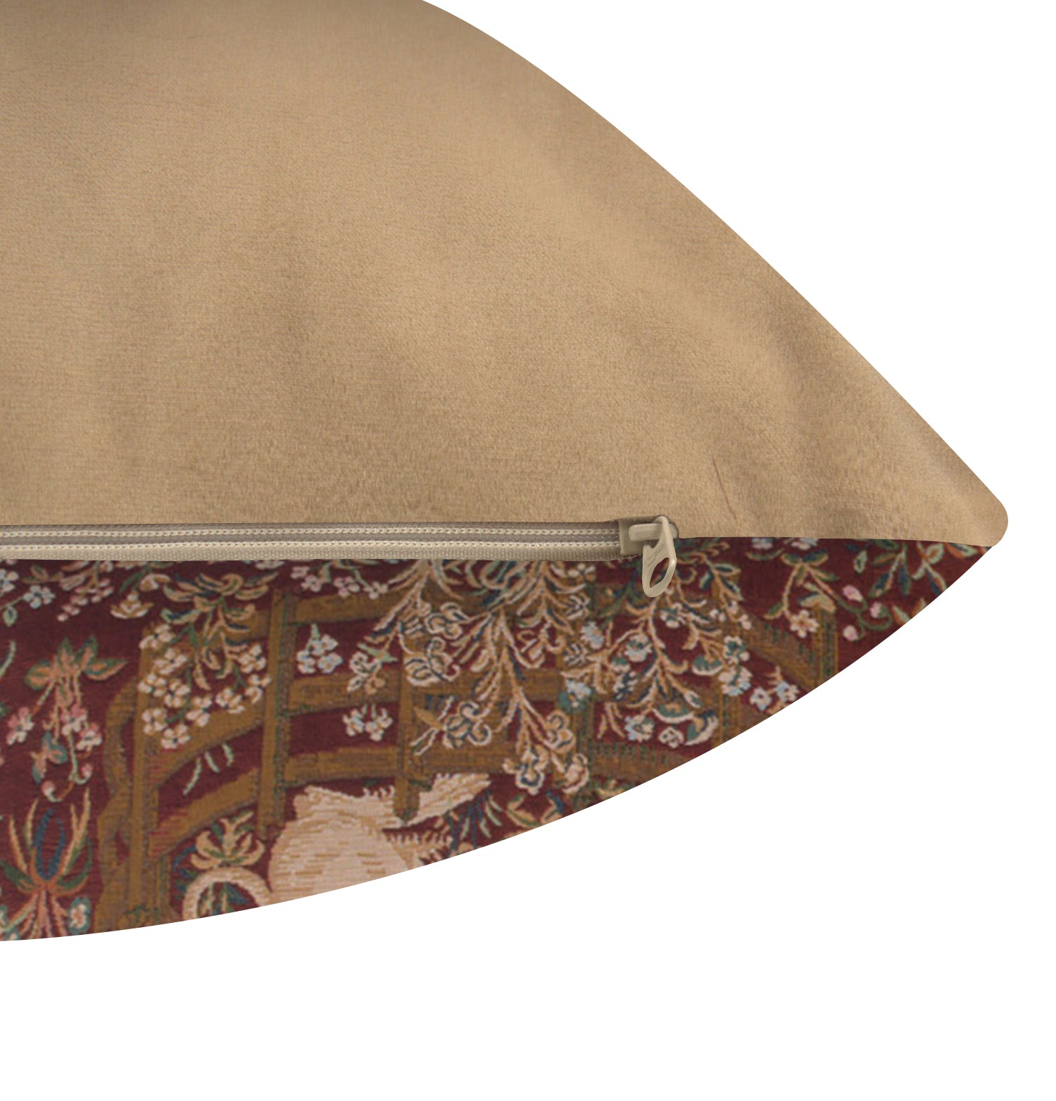 Licorne Captive In Red French Tapestry Cushion