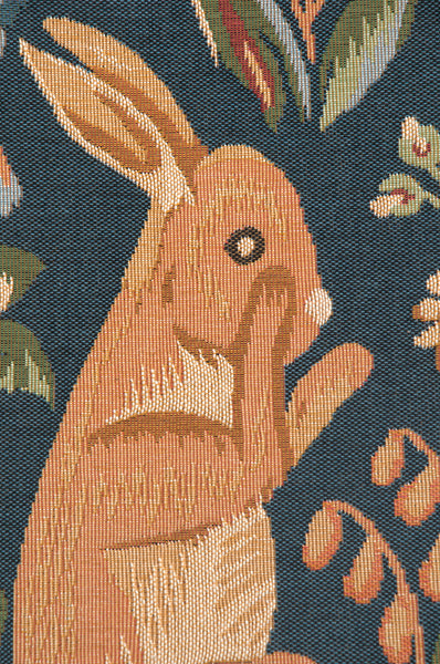 Medieval Rabbit Standing French Tapestry Cushion
