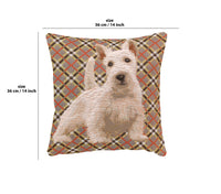 White Scottish Dog French Tapestry Cushion