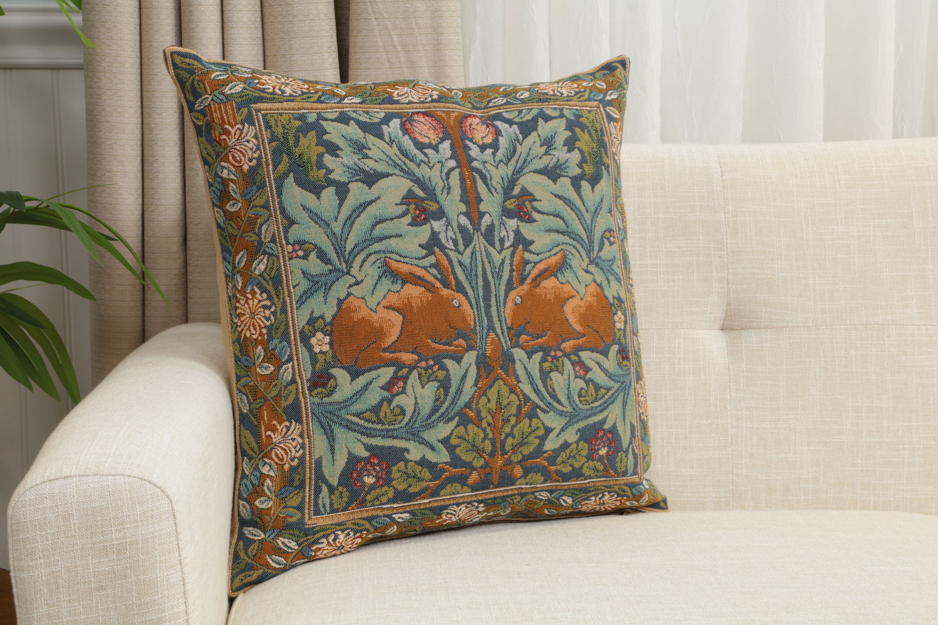 Brother Rabbit I French Tapestry Cushion