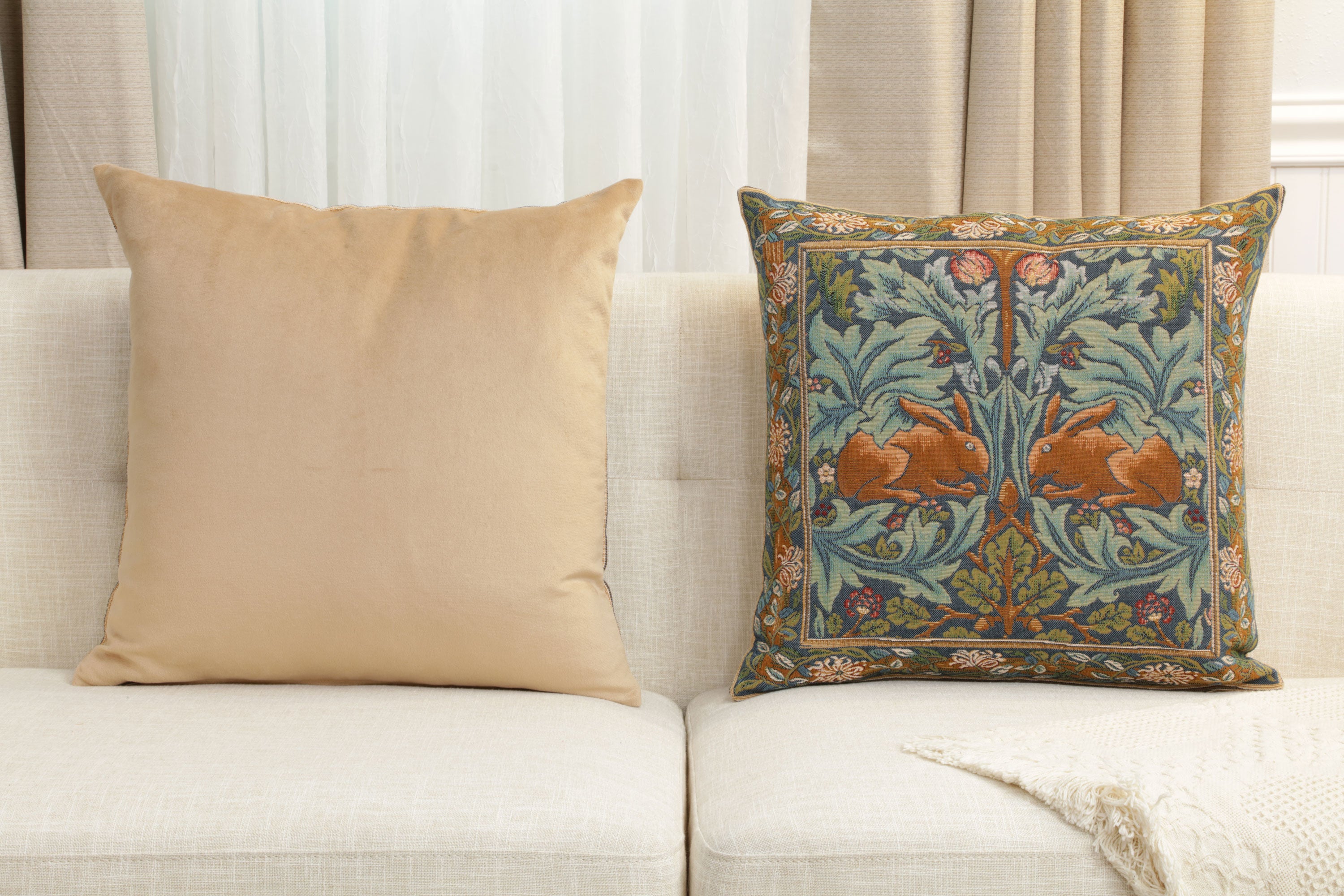 Brother Rabbit I French Tapestry Cushion