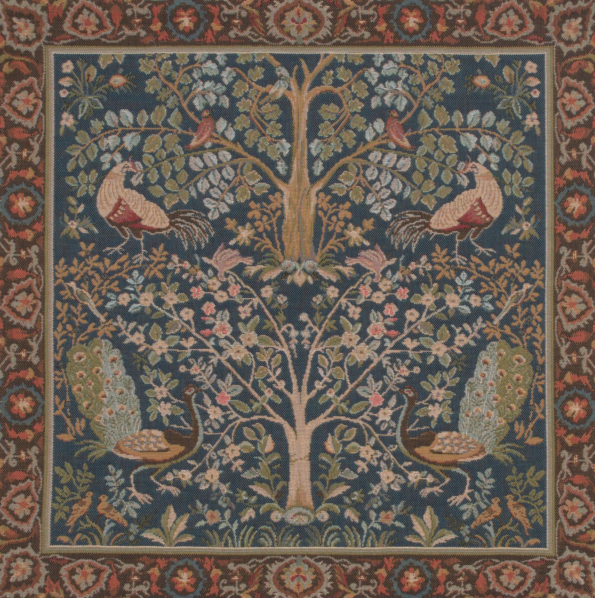 Tree In Blue French Tapestry Cushion