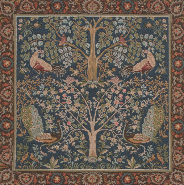 Tree In Blue French Tapestry Cushion