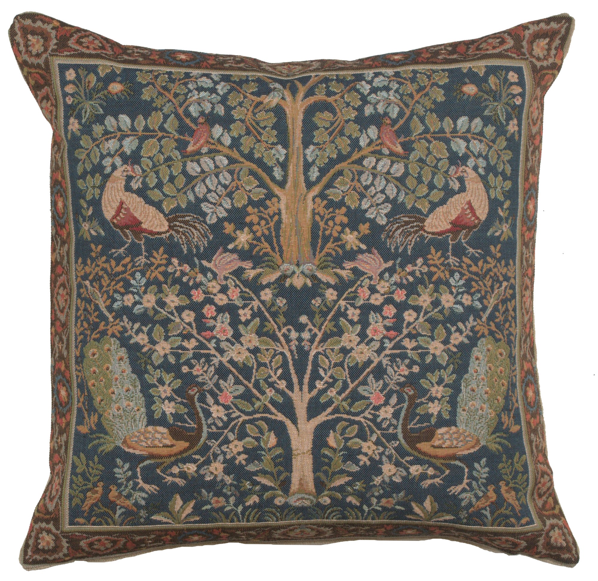 Tree In Blue French Tapestry Cushion