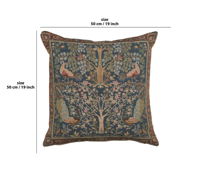 Tree In Blue French Tapestry Cushion