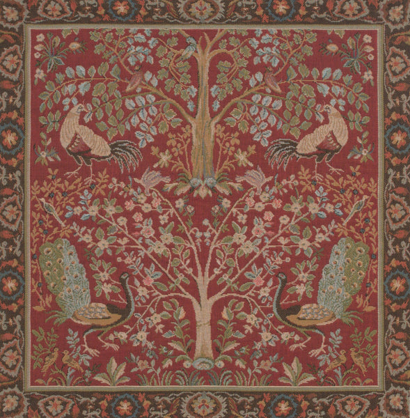 Tree In Red 1 French Tapestry Cushion