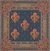 Lys flower In Blue  French Tapestry Cushion