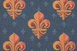 Lys flower In Blue  French Tapestry Cushion