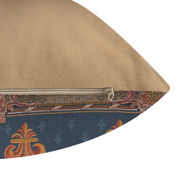 Lys flower In Blue  French Tapestry Cushion