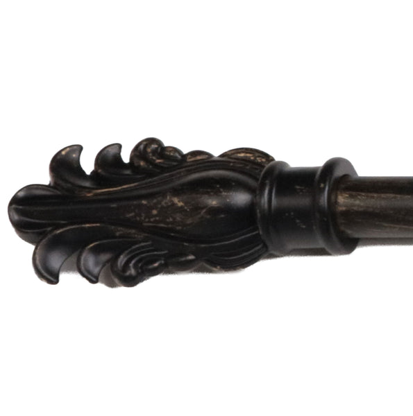 Fancy Feather Antique Black Small Tapestry Rod