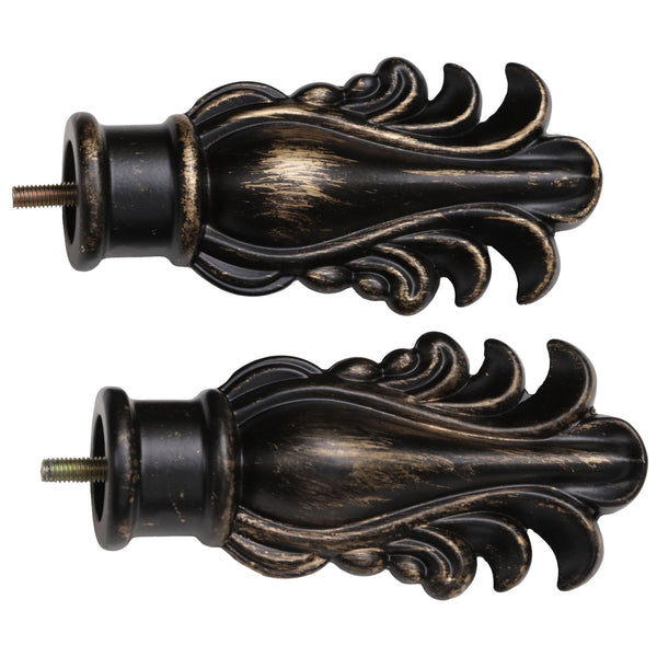 Fancy Feather Antique Black Small Tapestry Rod