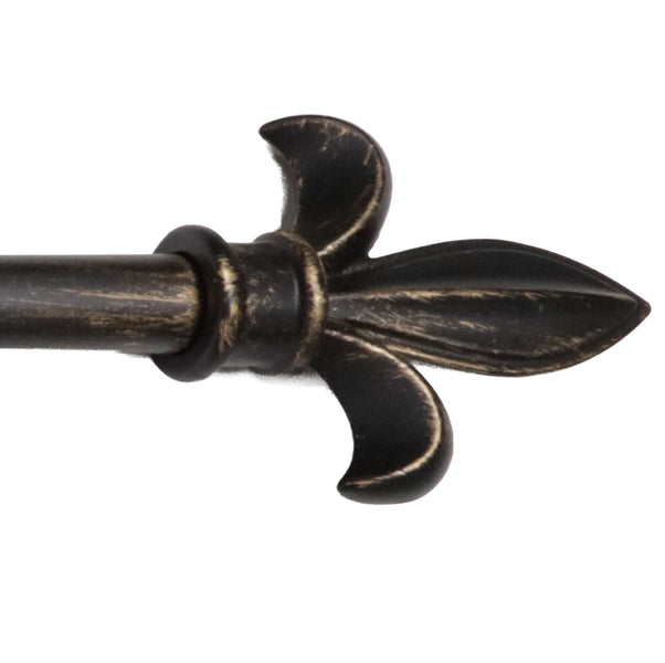 Fleur de Lys Antique Black Rod Tapestry Rod