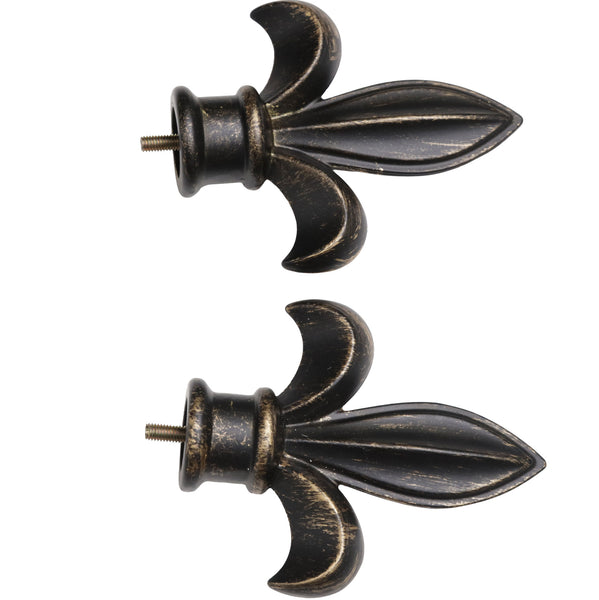 Fleur de Lys Antique Black Rod Tapestry Rod