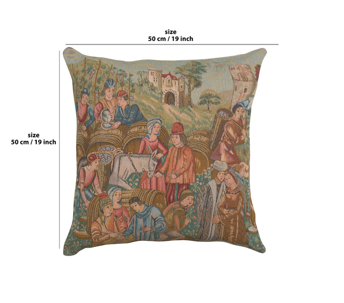 Wine Making II French Tapestry Cushion