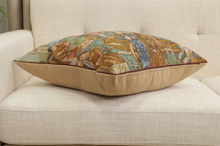 Wine Making III French Tapestry Cushion