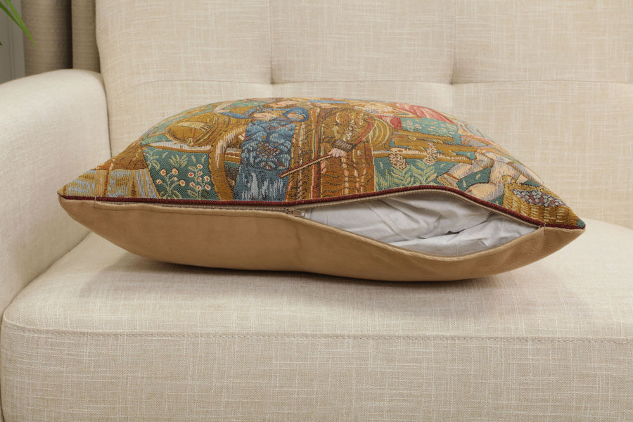 Wine Making III French Tapestry Cushion