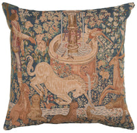 La Licorne a la Fontaine French Tapestry Cushion
