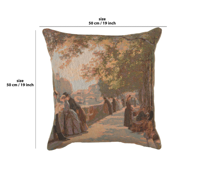 Bank of the River Seine II French Tapestry Cushion