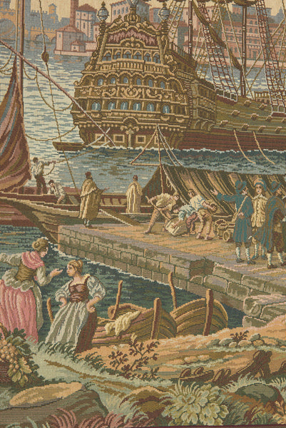 The Galleon I Italian Tapestry Wall Hanging