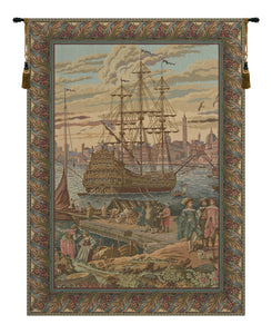 The Galleon I Italian Tapestry Wall Hanging