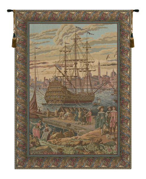 The Galleon I Italian Tapestry Wall Hanging