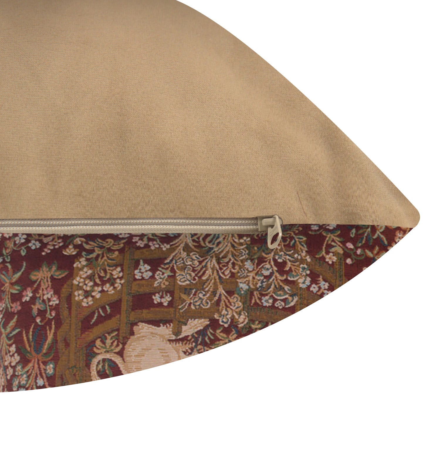 Licorne Captive In Red I French Tapestry Cushion
