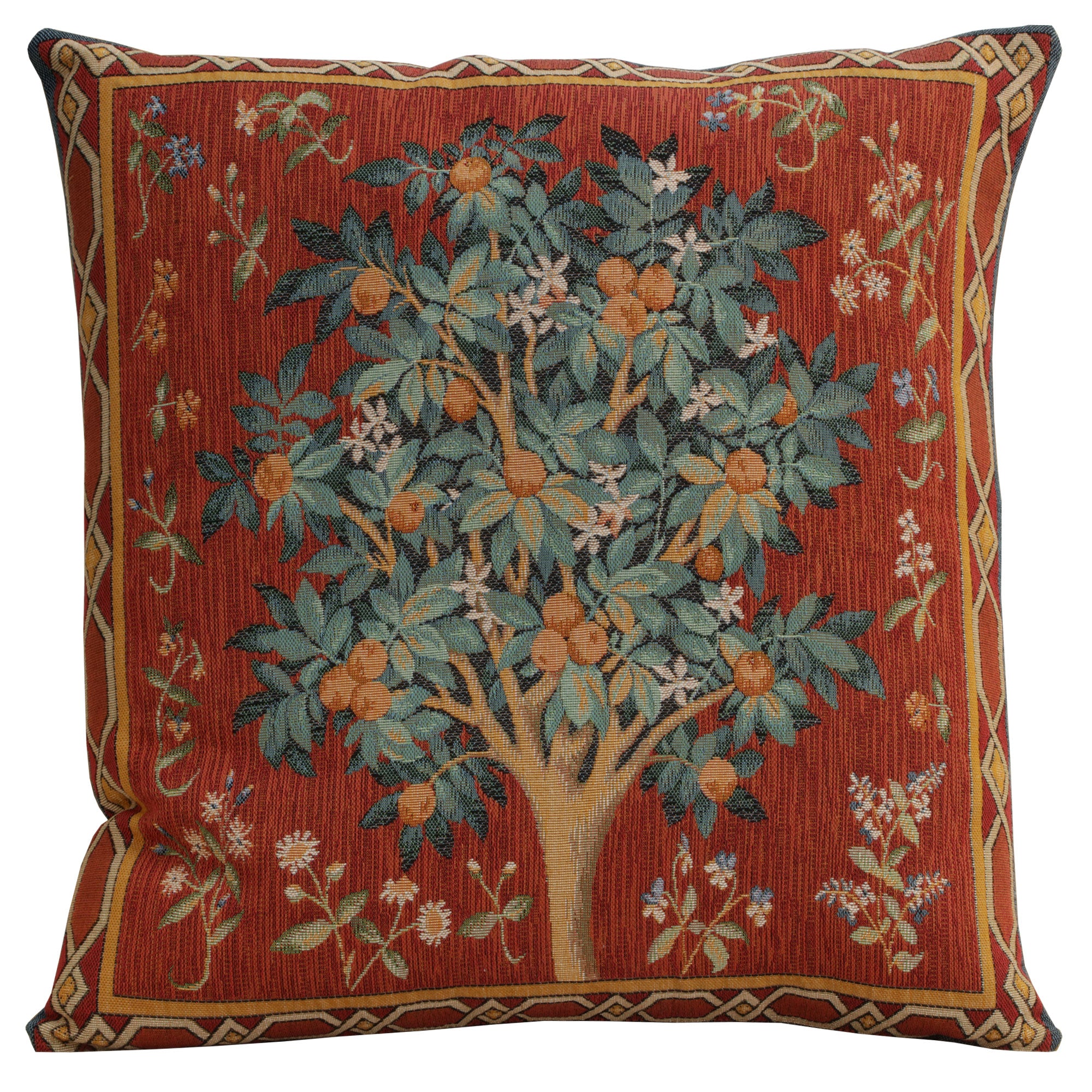 Orange Tree Large French Tapestry Cushion