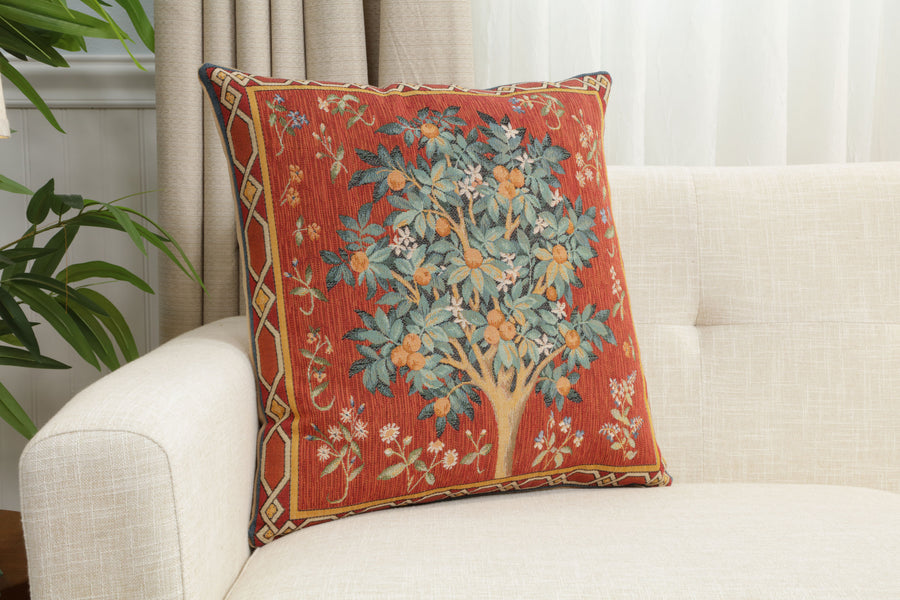Orange Tree Large French Tapestry Cushion