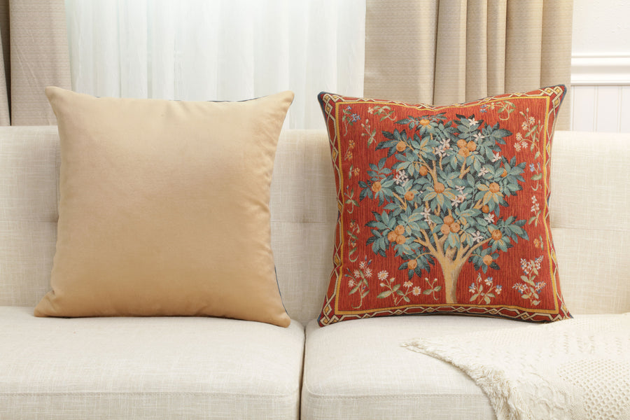 Orange Tree Large French Tapestry Cushion