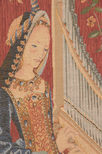 L'ouie the Hearing French Tapestry Cushion