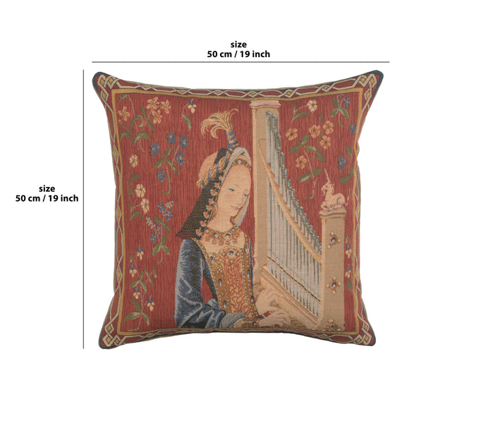 L'ouie the Hearing French Tapestry Cushion