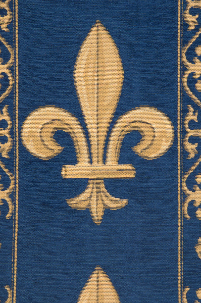 Fleur De Lys Blue TR European Table Runner