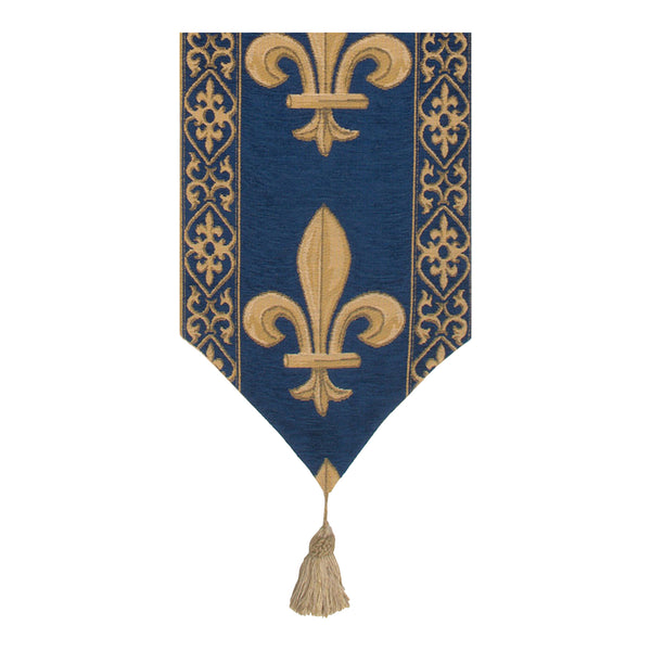 Fleur De Lys Blue TR European Table Runner