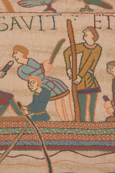 Bayeux L'Embarquement French Tapestry Cushion