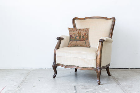 Bayeux L'Embarquement French Tapestry Cushion